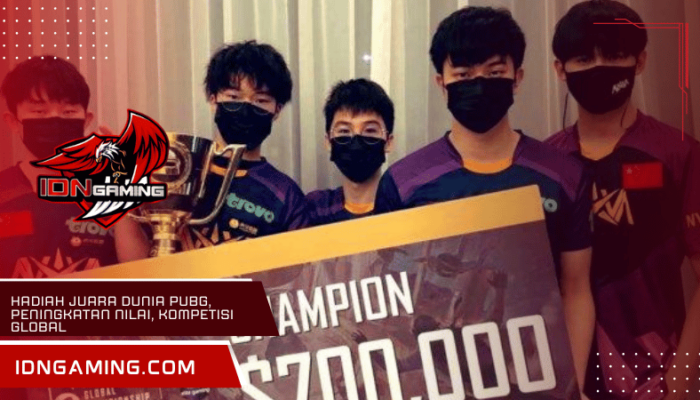 Hadiah juara dunia PUBG dan peningkatan nilainya setiap tahun