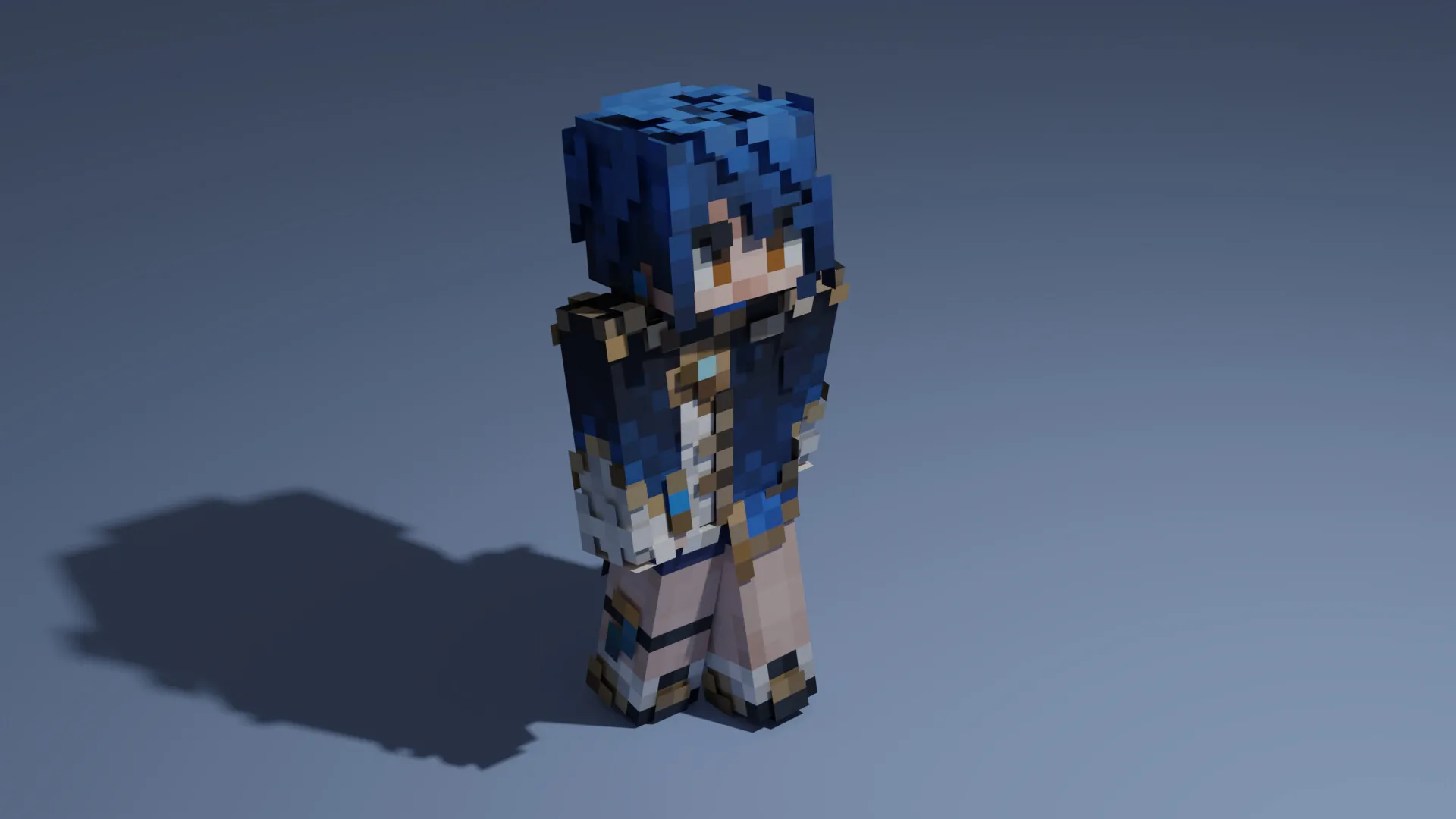 Download gratis skin Minecraft tema Genshin Impact ukuran 64x64.