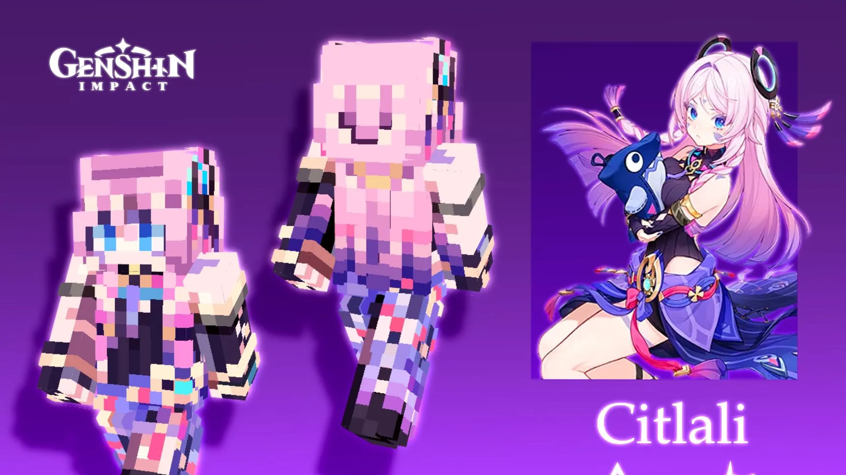 Skin Genshin Impact Minecraft Terbaru & Terkeren 2025 2 Skin Genshin Impact Minecraft Keren untuk Koleksi 2025