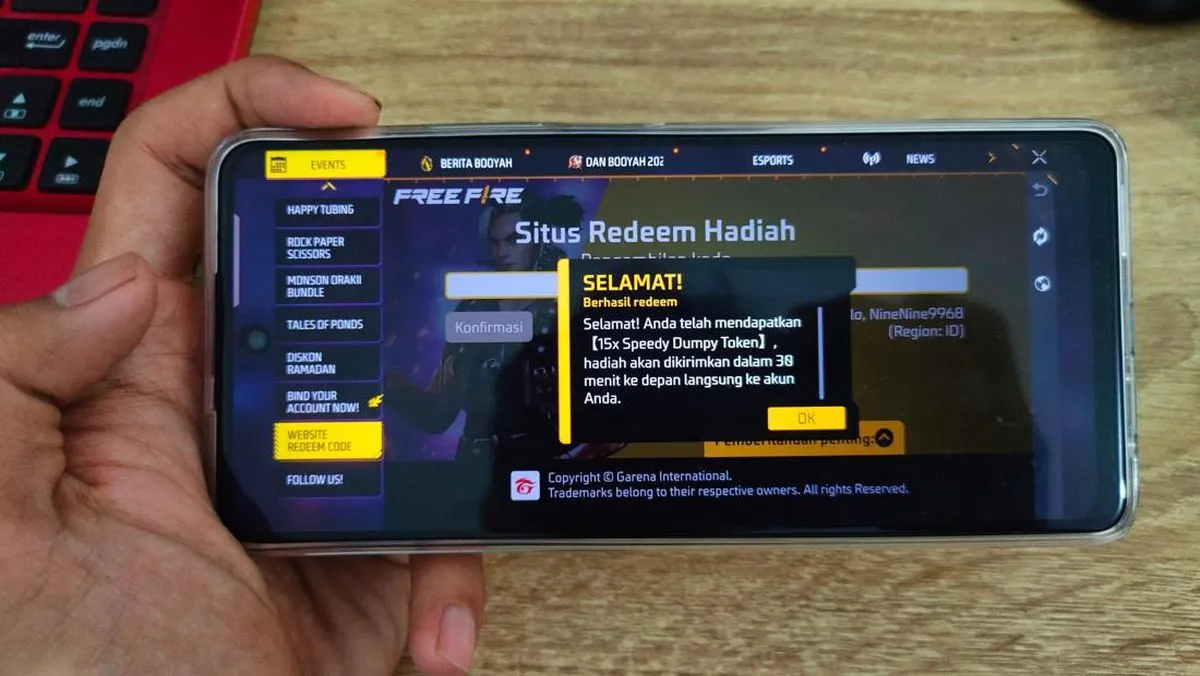 Kode redeem FF terbaru SG2, aktif dan valid