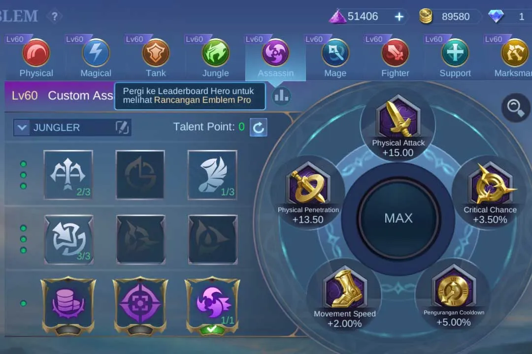 Cara Setting Emblem Mage Terbaru, Unlock Damage Tersembunyi Emblem Mage terbaru: buka damage tersembunyi.
