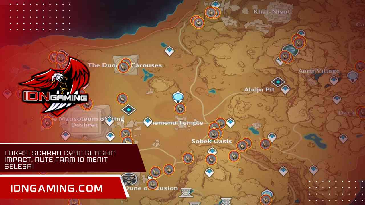 Rute farm Scarab Cyno 10 menit di Genshin Impact.