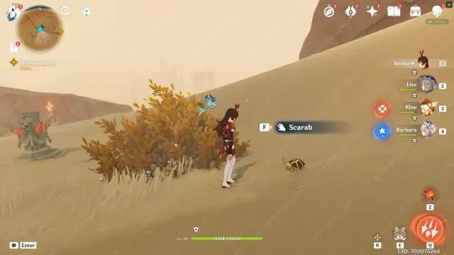 Peta dan jalur farming material ascend Cyno di gurun.