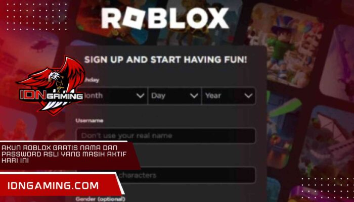 Akun Roblox Gratis Nama dan Password Asli yang Masih Aktif Hari Ini