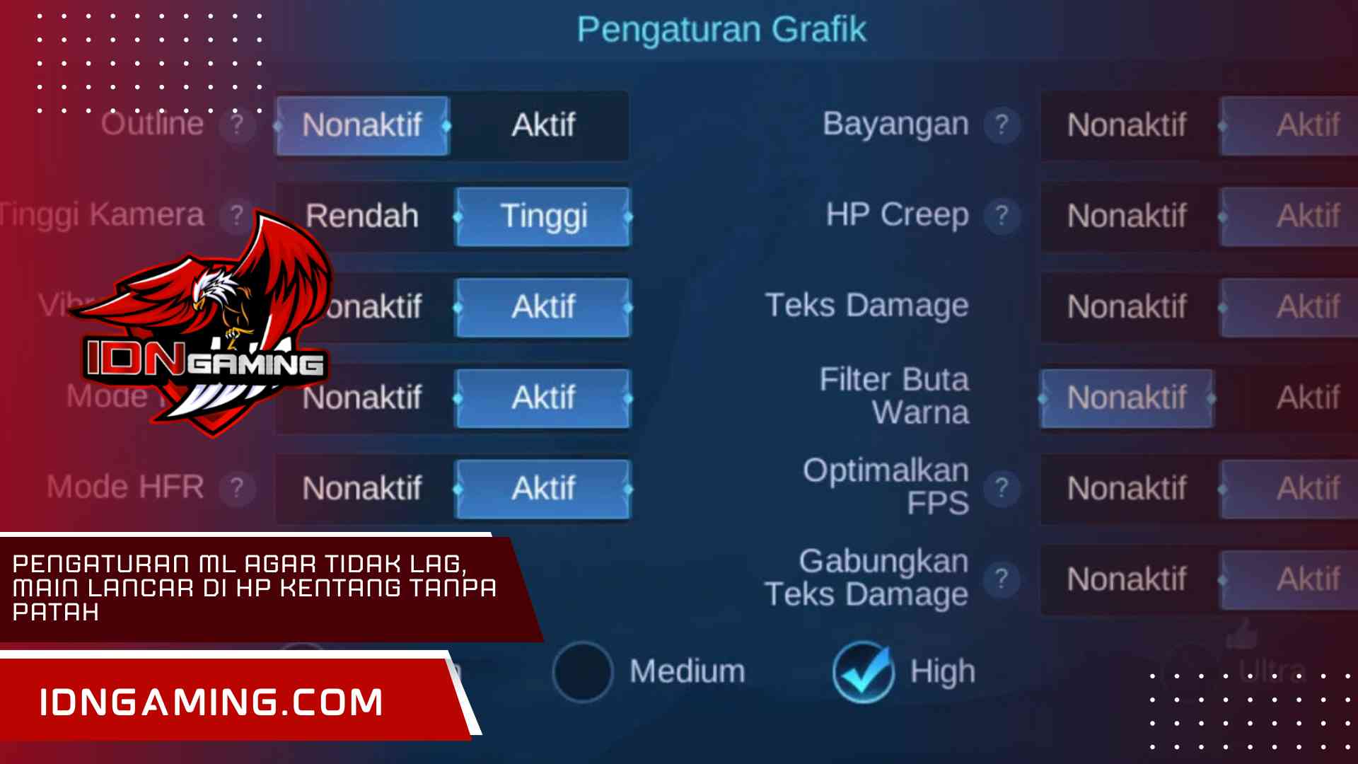 Pengaturan ML Agar Tidak Lag, Main Lancar di HP Kentang Tanpa Patah