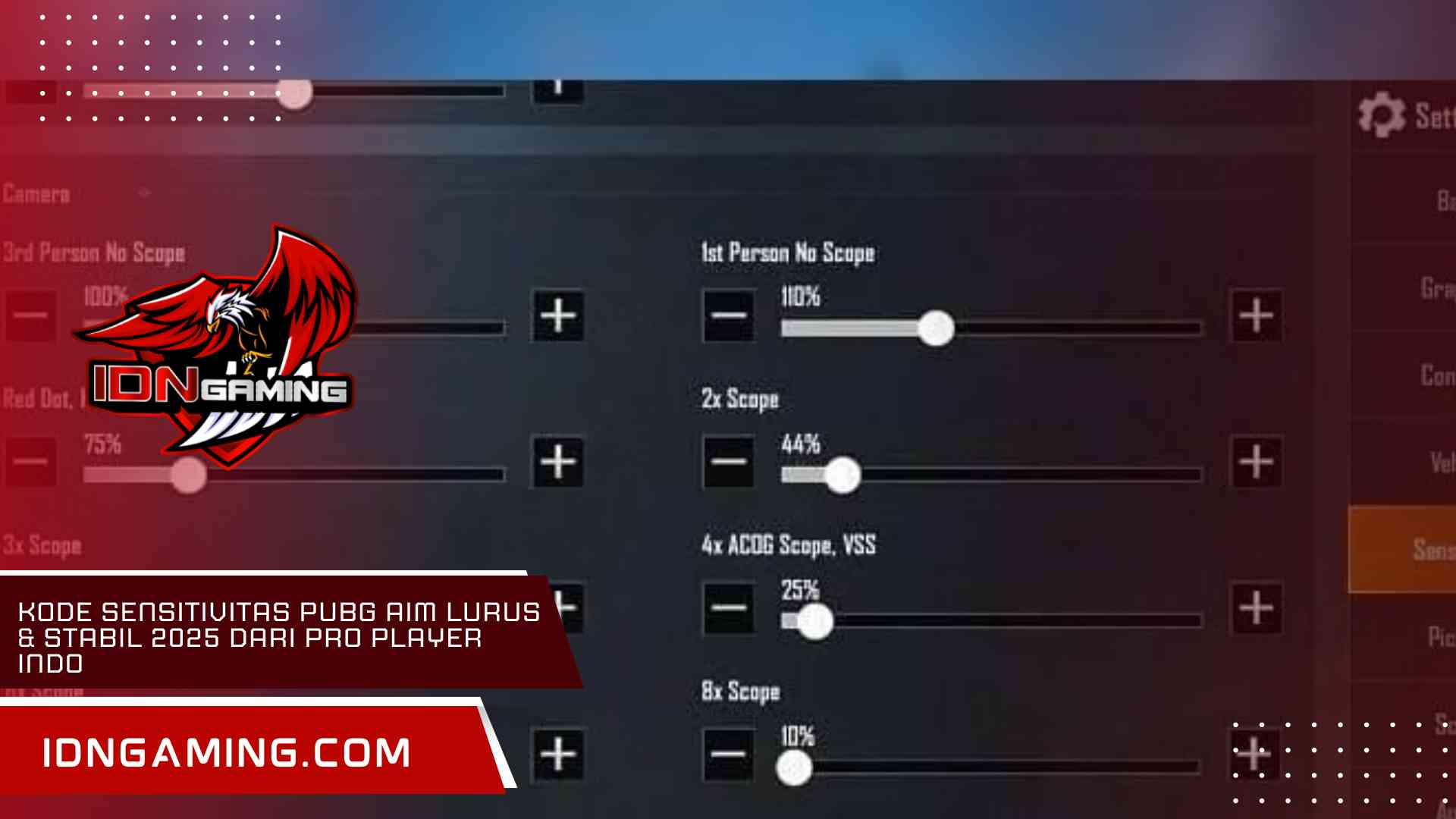 Kode Sensitivitas PUBG Aim Lurus & Stabil 2025 dari Pro Player Indo