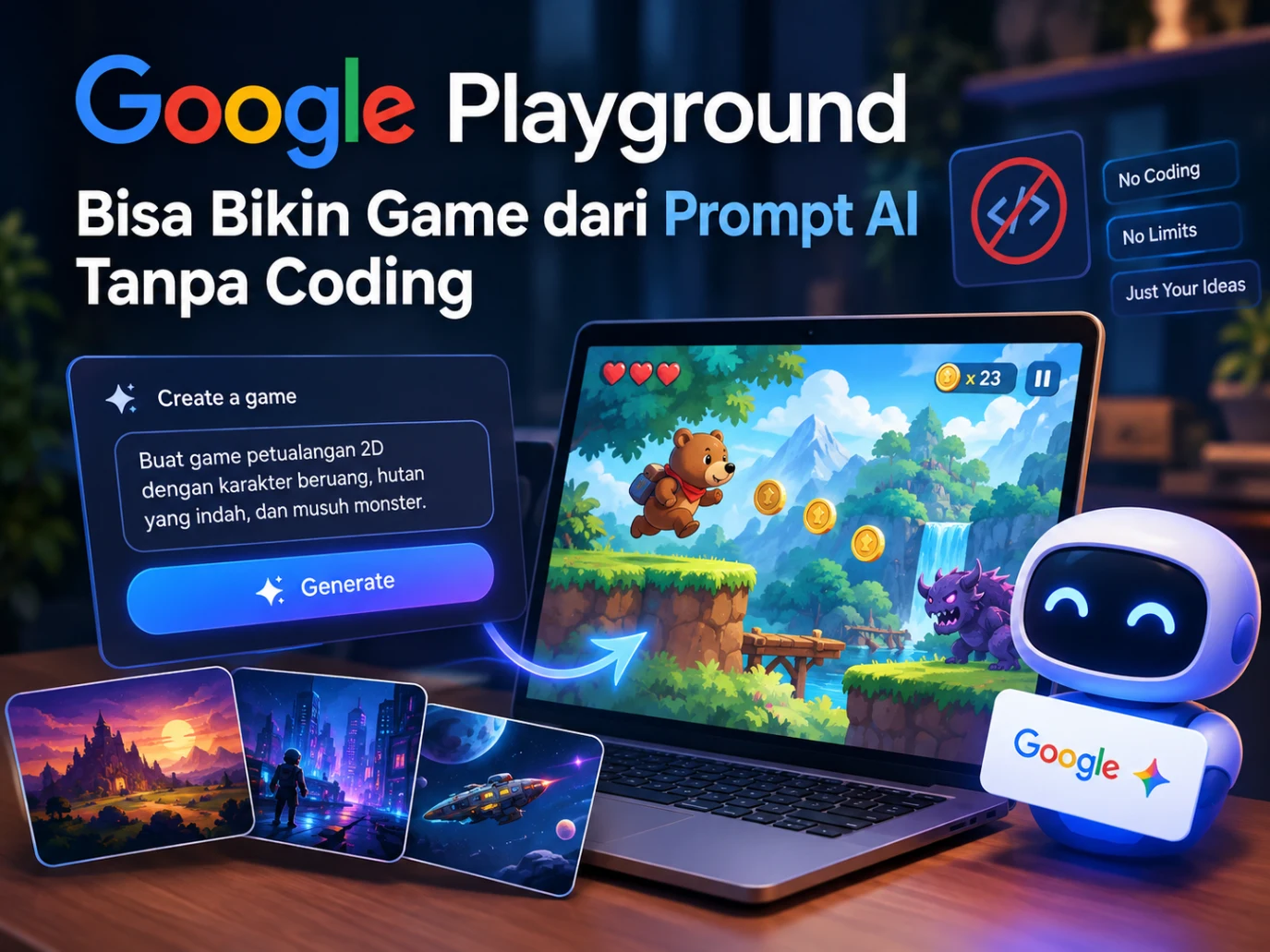 Google Playground Bisa Bikin Game dari Prompt AI Tanpa Coding