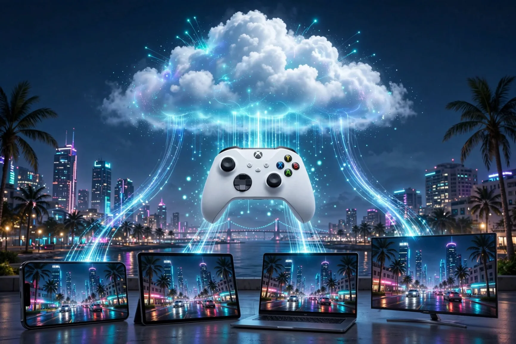 Kejutan Gamer PC! Xbox Amankan Hak Exclusive Cloud Streaming GTA 6 Ilustrasi layanan Xbox Cloud Gaming yang dilaporkan jadi satu-satunya tempat streaming GTA 6.